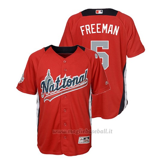 Maglia Baseball Bambino All Star Game Majestic Freddie Freeman 2018 1ªRun Derby National League Rosso